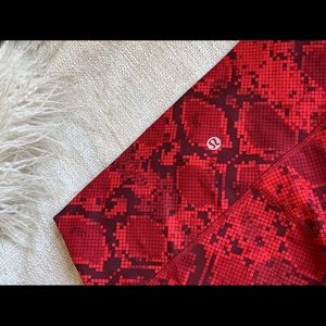 Lululemon animal print snake skin red
